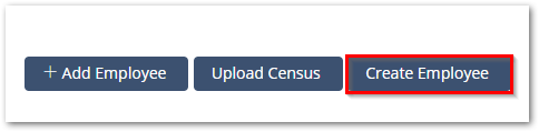 Screenshot showing the Create Employee button