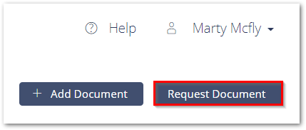 Screenshot showing the option to request a document from the Employer