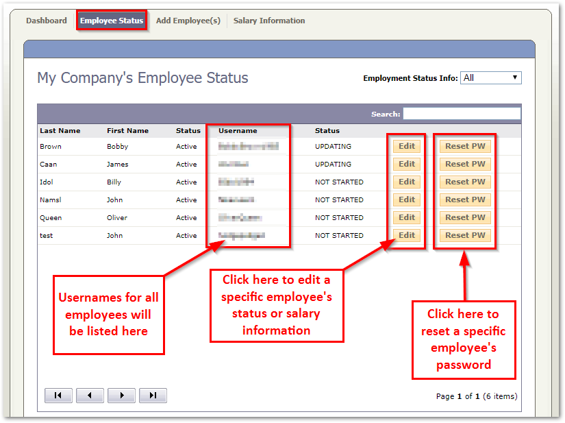 employee assignment status