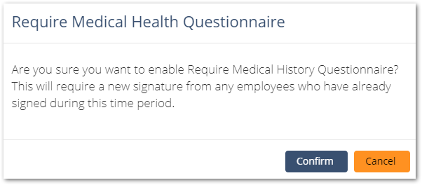 Screenshot showing how to require Employee Medical History in the Employee Interview