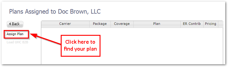 Screenshot showing the plan library