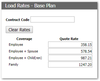 Screenshot showing how to load rates