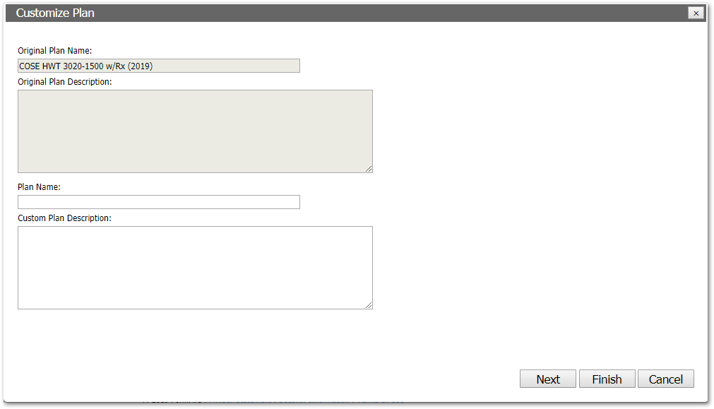 Screenshot showing how to customize a plan