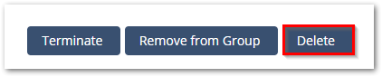 Screenshot highlighting the Delete button on the Administer User page